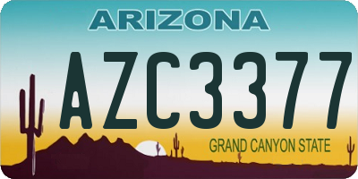 AZ license plate AZC3377
