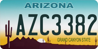 AZ license plate AZC3382