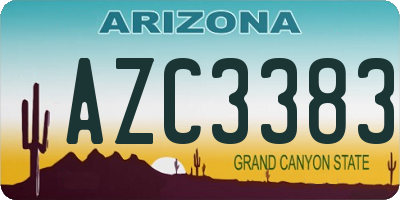 AZ license plate AZC3383