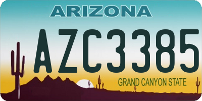 AZ license plate AZC3385