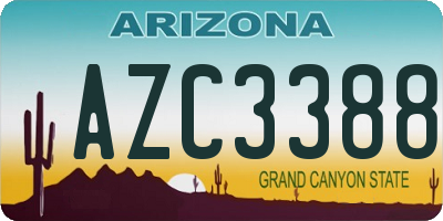 AZ license plate AZC3388