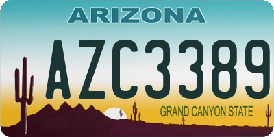 AZ license plate AZC3389