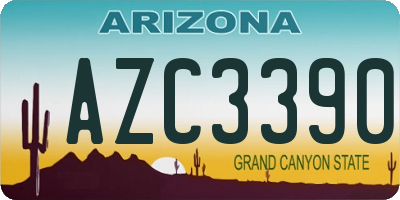 AZ license plate AZC3390
