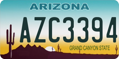 AZ license plate AZC3394