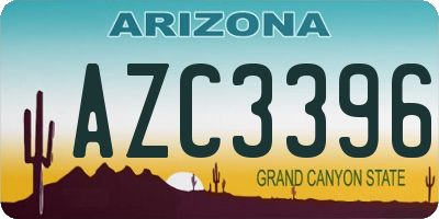 AZ license plate AZC3396