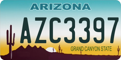 AZ license plate AZC3397