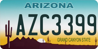 AZ license plate AZC3399