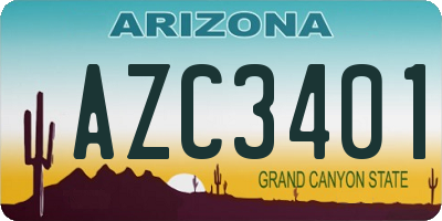 AZ license plate AZC3401