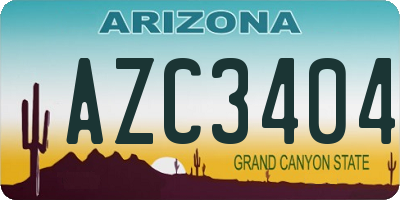AZ license plate AZC3404
