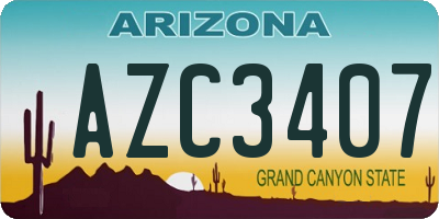 AZ license plate AZC3407