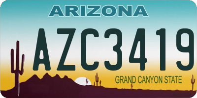 AZ license plate AZC3419