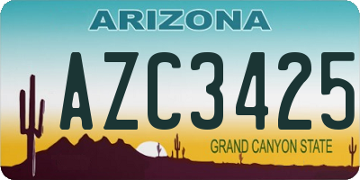 AZ license plate AZC3425