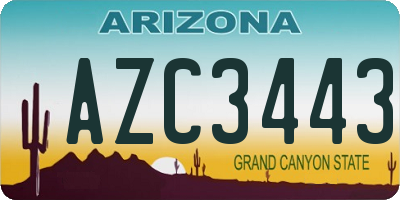 AZ license plate AZC3443