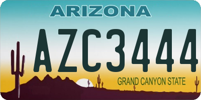 AZ license plate AZC3444