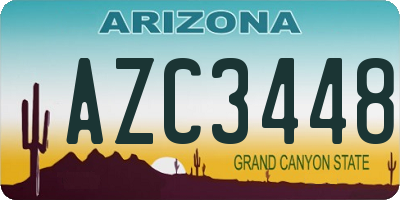 AZ license plate AZC3448