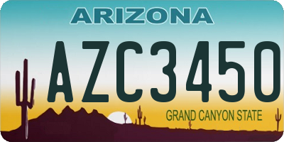 AZ license plate AZC3450