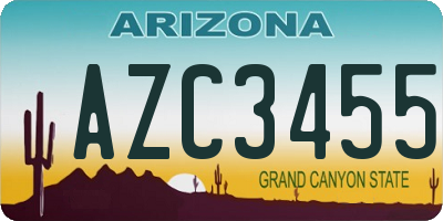 AZ license plate AZC3455