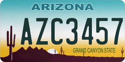 AZ license plate AZC3457