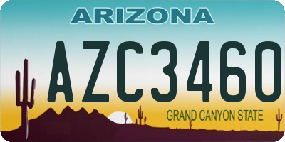 AZ license plate AZC3460