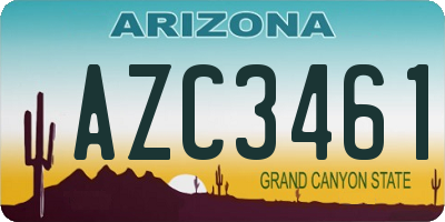 AZ license plate AZC3461