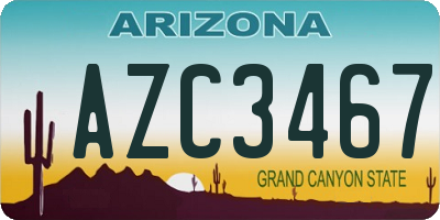 AZ license plate AZC3467