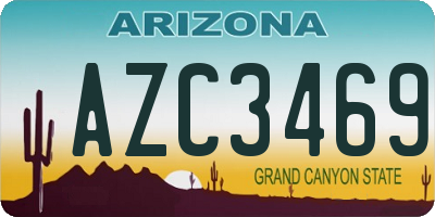 AZ license plate AZC3469
