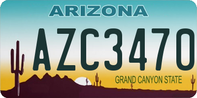 AZ license plate AZC3470
