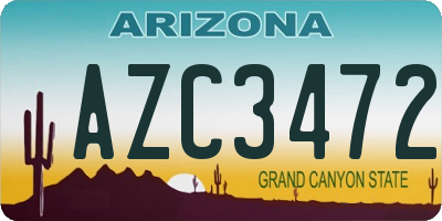 AZ license plate AZC3472