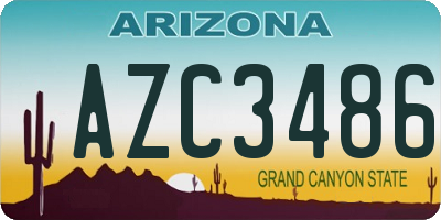 AZ license plate AZC3486