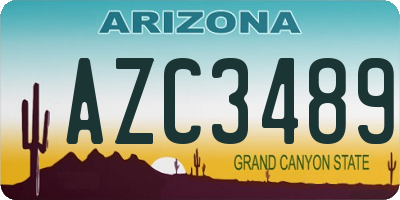 AZ license plate AZC3489
