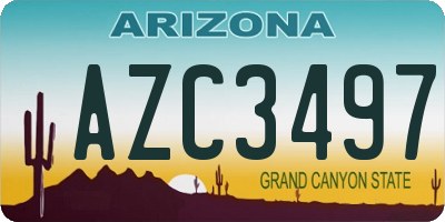 AZ license plate AZC3497