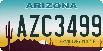 AZ license plate AZC3499