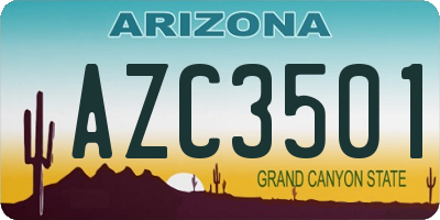 AZ license plate AZC3501