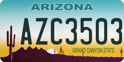 AZ license plate AZC3503