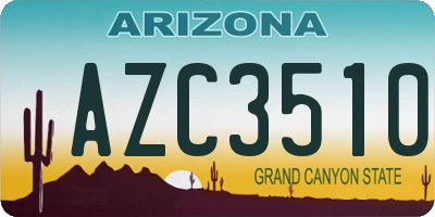 AZ license plate AZC3510