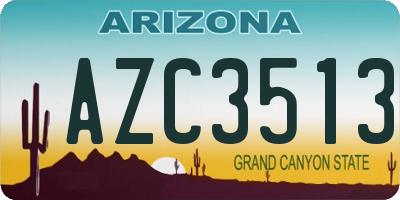 AZ license plate AZC3513