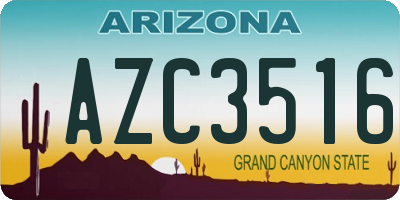AZ license plate AZC3516