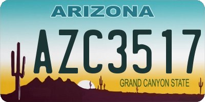 AZ license plate AZC3517
