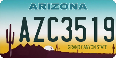 AZ license plate AZC3519