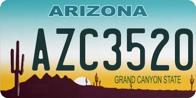 AZ license plate AZC3520