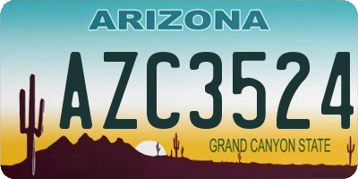 AZ license plate AZC3524