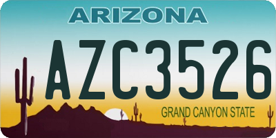AZ license plate AZC3526