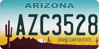 AZ license plate AZC3528