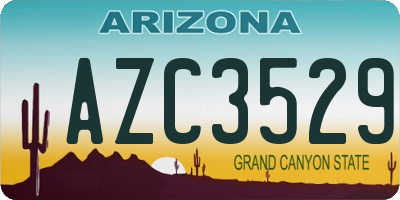 AZ license plate AZC3529