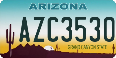 AZ license plate AZC3530