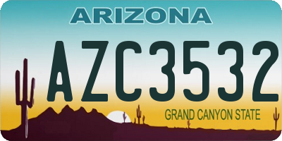 AZ license plate AZC3532