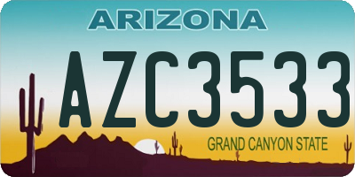 AZ license plate AZC3533
