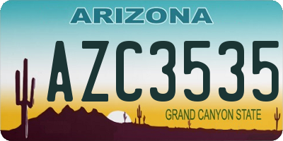 AZ license plate AZC3535