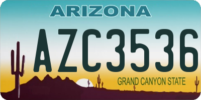 AZ license plate AZC3536