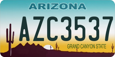 AZ license plate AZC3537